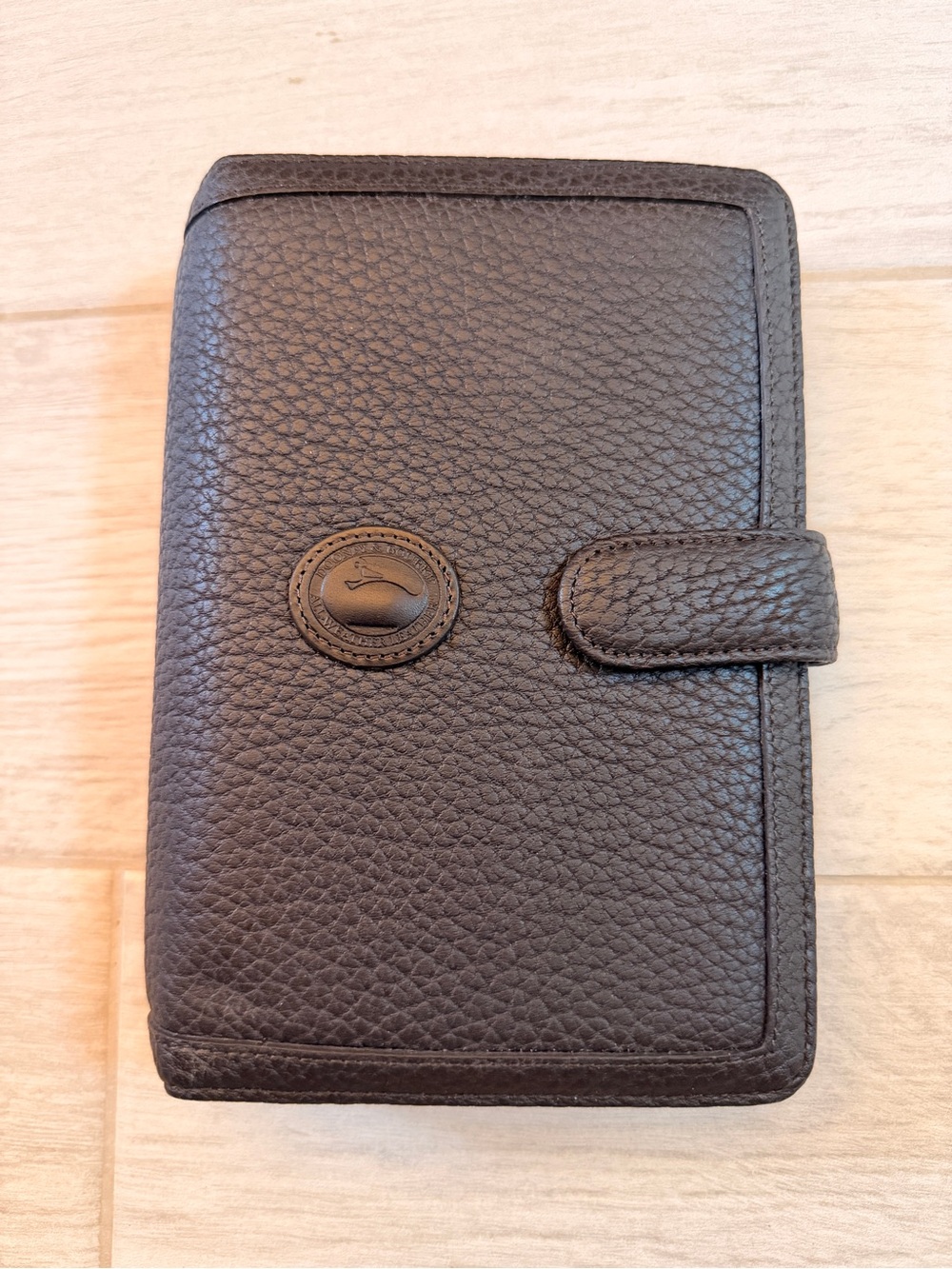 Dooney & Bourke Black Pebbled Leather Snap Organizer